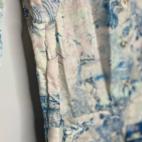 Kaimilan A-Line Midi Shirt Collar Long Sleeve Printed Dress Size 4- NWT - Picture 11 of 11